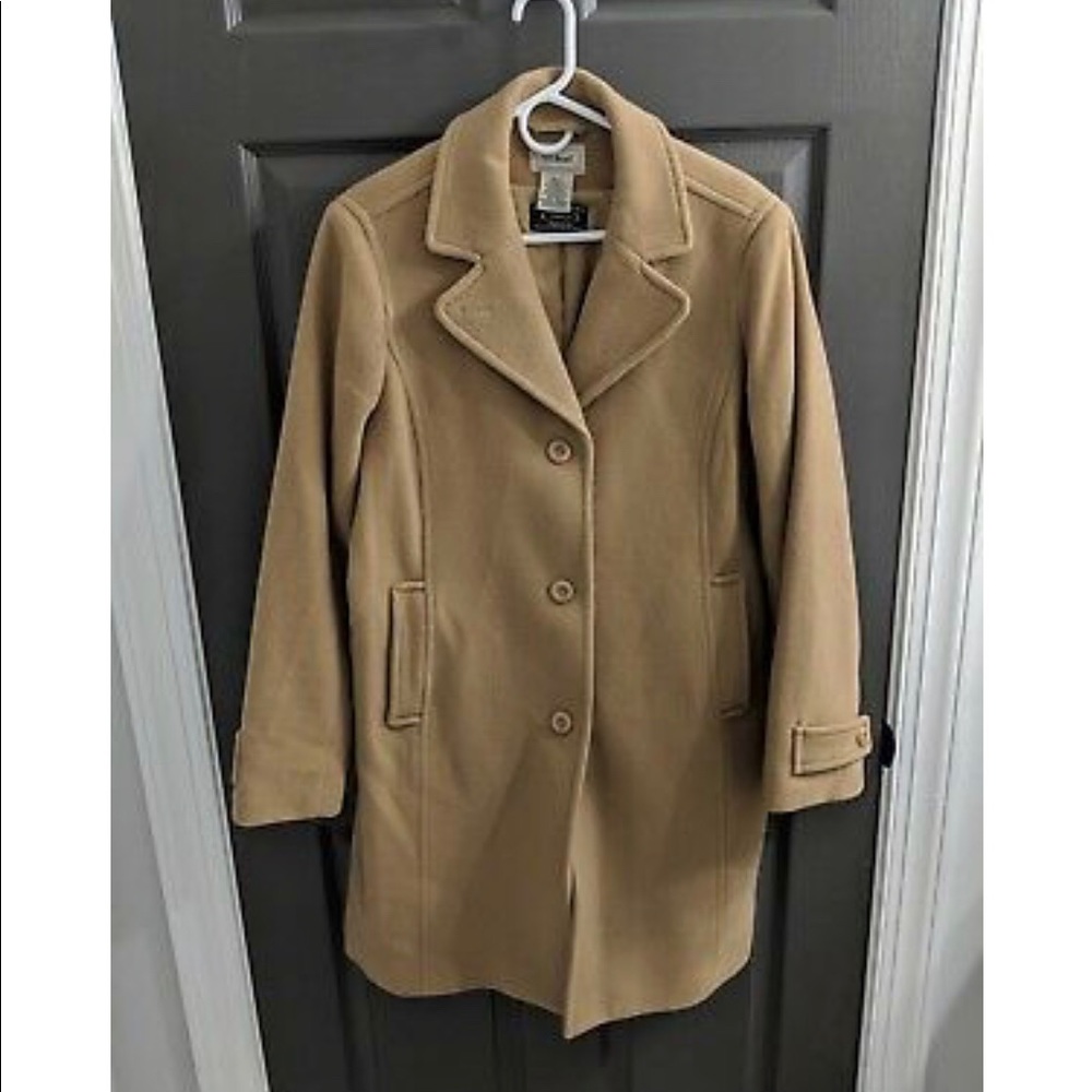 LL Bean Classic Lambswool Polo Coat Three Quarter